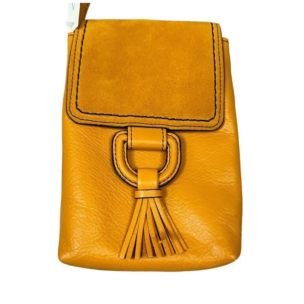 Fossil Bobbie Multicolor SLG1383721 Leather Phone Crossbody Purse Mustard Gold